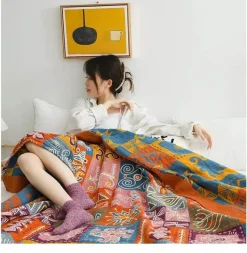Snug u0026 Soft Bettzeug-Boho-Baumwolldecke – weicher, stylischer Überwurf fürs Bett und unterwegs