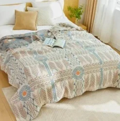 Wrap u0026 Relax Bettzeug-Boho-Überwurfdecke aus Baumwolle – weiche Sommerdecke für Betten
