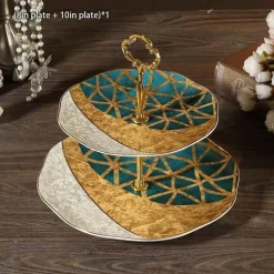 Elegance at the Table Küche & Esszimmer-Bone China Obstteller Set - Eleganter Kuchenständer Buffet Geschirr Tablett