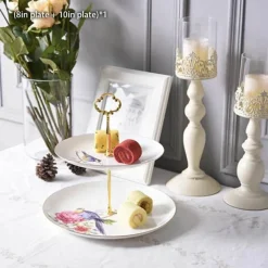 Elegance at the Table Küche & Esszimmer-Bone China Obstteller Set - Eleganter Kuchenständer Buffet Geschirr Tablett