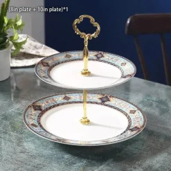 Elegance at the Table Küche & Esszimmer-Bone China Obstteller Set - Eleganter Kuchenständer Buffet Geschirr Tablett