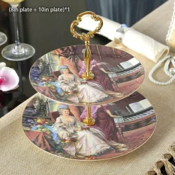 Elegance at the Table Küche & Esszimmer-Bone China Obstteller Set - Eleganter Kuchenständer Buffet Geschirr Tablett