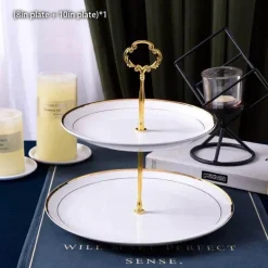 Elegance at the Table Küche & Esszimmer-Bone China Obstteller Set - Eleganter Kuchenständer Buffet Geschirr Tablett