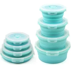 Tom Küche & Esszimmer-BPA-freies Silikon-Lebensmittelbehälter-Set – vielseitige Lunchboxen für Obstsalat und mehr