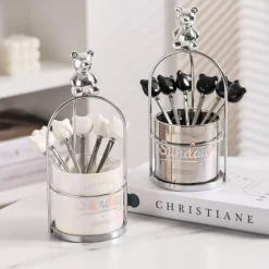 Space Savvy Küche & Esszimmer-Bär Keramik Dessertgabel & Löffel Vorratsdose