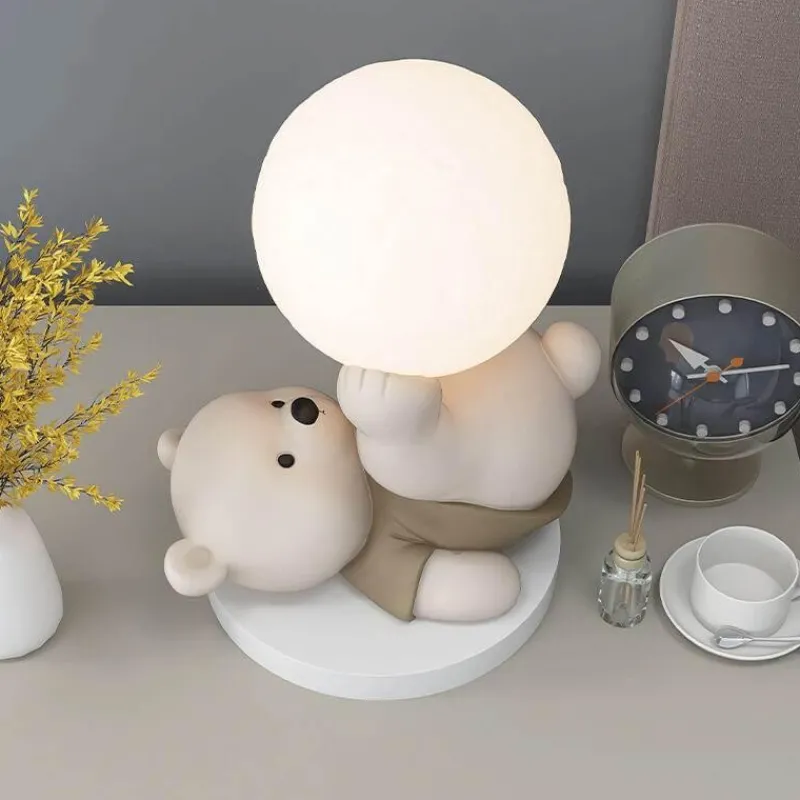 Bright Accents Beleuchtung-Bären-Nachtlampe – Süßes Tischlicht aus Kunstharz