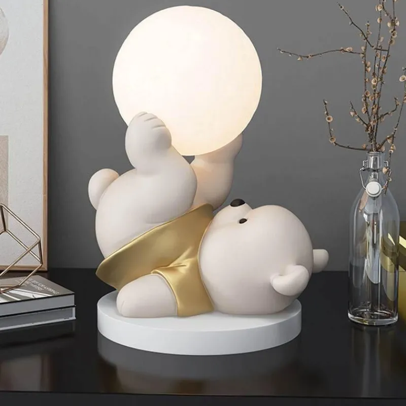 Bright Accents Beleuchtung-Bären-Nachtlampe – Süßes Tischlicht aus Kunstharz