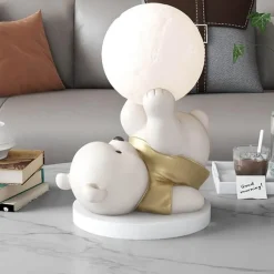 Bright Accents Beleuchtung-Bären-Nachtlampe – Süßes Tischlicht aus Kunstharz