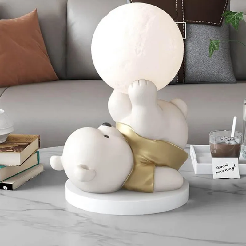 Bright Accents Beleuchtung-Bären-Nachtlampe – Süßes Tischlicht aus Kunstharz