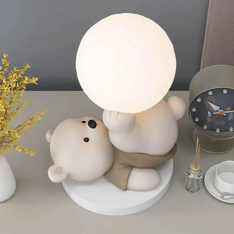 Bright Accents Beleuchtung-Bären-Nachtlampe – Süßes Tischlicht aus Kunstharz