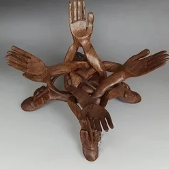 Timeless Touch Küche & Esszimmer-Bärenplatte aus Holz – Serene Luck Bear Serviertablett