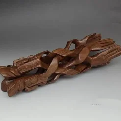 Timeless Touch Küche & Esszimmer-Bärenplatte aus Holz – Serene Luck Bear Serviertablett