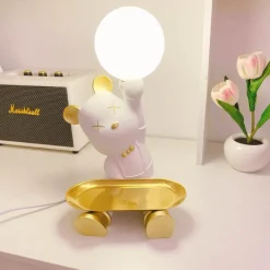 Bright Accents Beleuchtung-Bären-Schreibtischlampe – Süßes Nachtlicht für Kinder