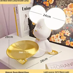 Bright Accents Beleuchtung-Bären-Schreibtischlampe – Süßes Nachtlicht für Kinder