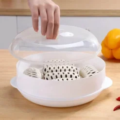 Tom Küche & Esszimmer-Brötchendämpfer für die Mikrowelle – 12-lagiges, langlebiges Küchenwerkzeug für perfekt gedämpfte Brötchen