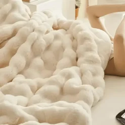 Cozy Haven Bettzeug-Bubble Blanket – weicher, gemütlicher Überwurf für Komfort und Entspannung