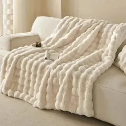 Cozy Haven Bettzeug-Bubble Blanket – weicher, gemütlicher Überwurf für Komfort und Entspannung