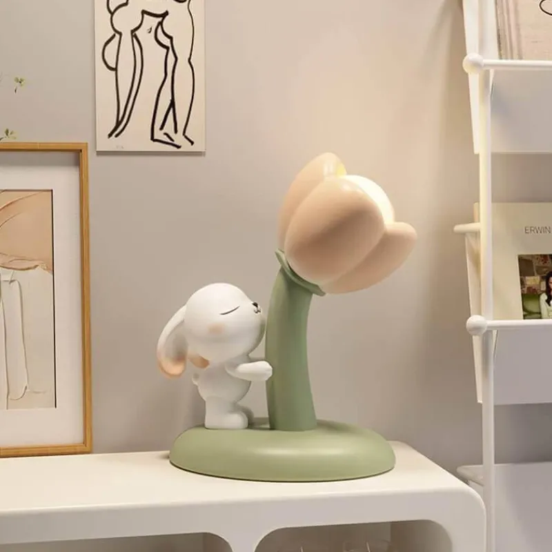 Bright Accents Beleuchtung-Bunny Tischlampe - Tulpenblumen Design