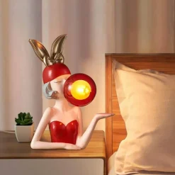 Bright Accents Beleuchtung-Bunte Harz-Tischlampe – Elegante dekorative Beleuchtung für Mädchen