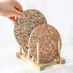 Brew Bliss Küche & Esszimmer-Bunte Korkuntersetzer – Lebendige Getränkeuntersetzer fürs Homeoffice