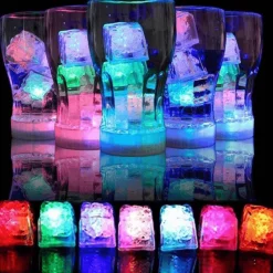 The Decor Haven Küche & Esszimmer-Bunte LED-Eiswürfel – Leuchtende, wasseraktivierte Partydekoration