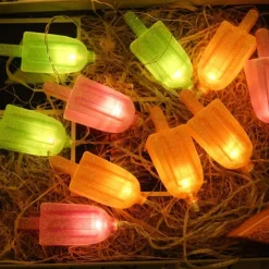 Bright Accents Beleuchtung-Bunte LED-Lichterkette mit Eis am Stiel – festliche Weihnachtsdekoration