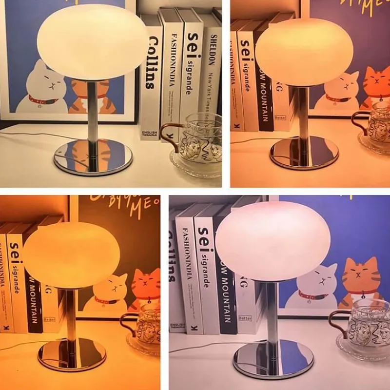 The Light Loft Beleuchtung-Bunte Macaron-Glas-Tischlampe – dekorative Akzentbeleuchtung