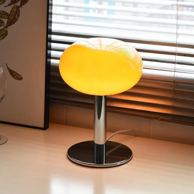 The Light Loft Beleuchtung-Bunte Macaron-Glas-Tischlampe – dekorative Akzentbeleuchtung