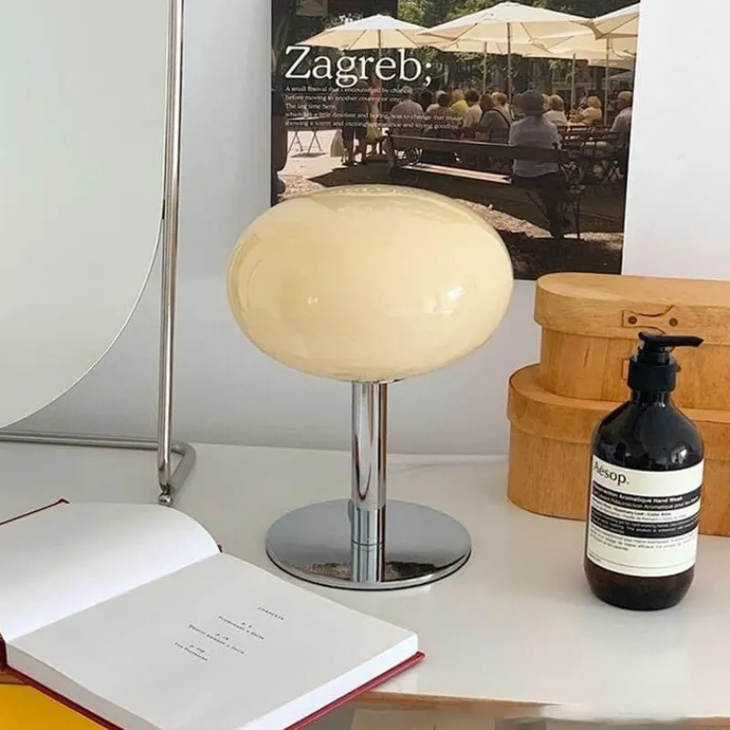 The Light Loft Beleuchtung-Bunte Macaron-Glas-Tischlampe – dekorative Akzentbeleuchtung