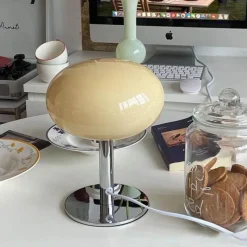 The Light Loft Beleuchtung-Bunte Macaron-Glas-Tischlampe – dekorative Akzentbeleuchtung