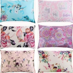 Plush Perch Bettzeug-Bunte Seidenkissenbezüge - 100 % natürlicher Stoff