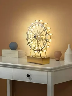 Willow u0026 Whim Beleuchtung-Bunte Tischlampe mit rotierendem Rad – stilvolles LED-Akzentlicht