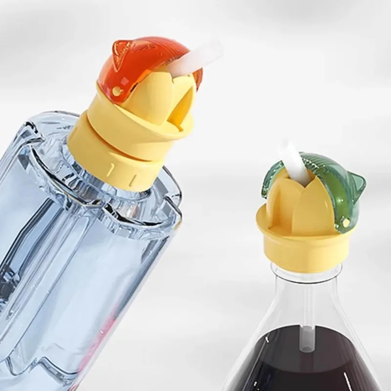 Little Nest Küche & Esszimmer-Bunte Wasserflasche mit Drehverschluss und integriertem Strohhalm