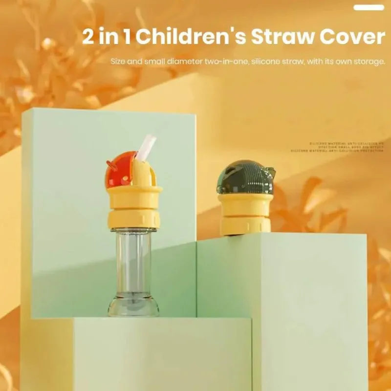 Little Nest Küche & Esszimmer-Bunte Wasserflasche mit Drehverschluss und integriertem Strohhalm