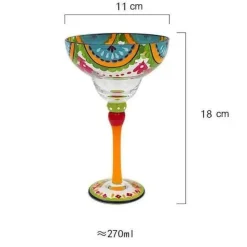 Plates u0026 More Küche & Esszimmer-Buntes handgefertigtes Margarita-Gläser-Set – einzigartiges Trinkgeschirr für die Hausbar und Hochzeiten