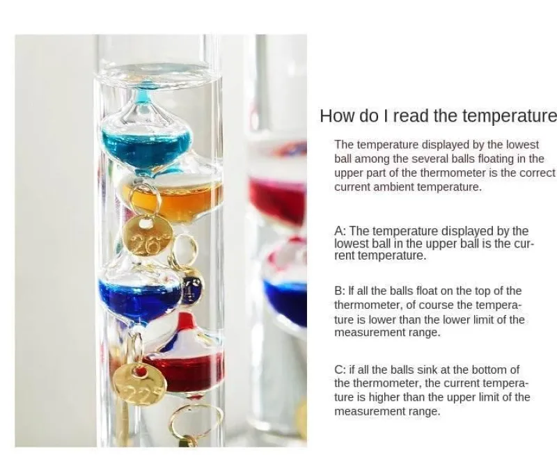The Gilded Nest Wohndeko-Buntes nordisches Thermometer – Kreative Wohndekoration