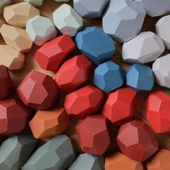 The Decor Haven Babyspielzeug-Buntes Stapelspiel aus Holz – Intelligentes Spielset für Kinder