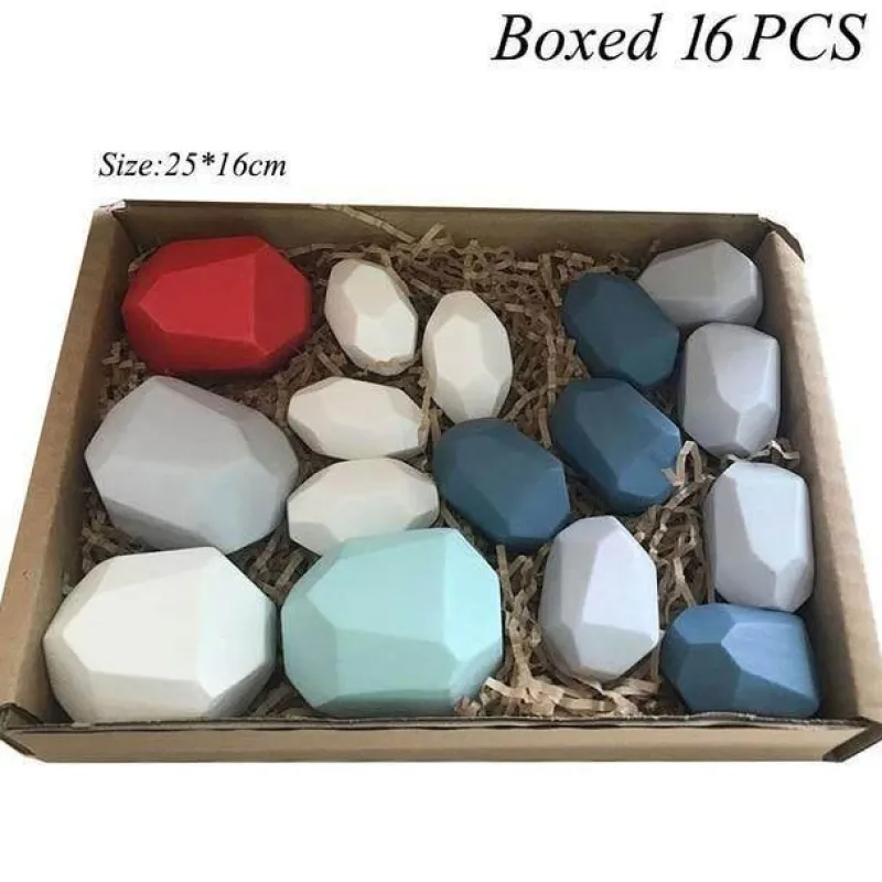 The Decor Haven Babyspielzeug-Buntes Stapelspiel aus Holz – Intelligentes Spielset für Kinder