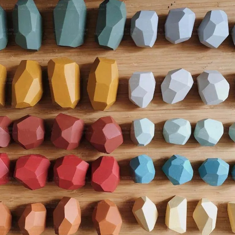 The Decor Haven Babyspielzeug-Buntes Stapelspiel aus Holz – Intelligentes Spielset für Kinder