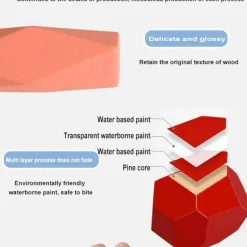 The Decor Haven Babyspielzeug-Buntes Stapelspiel aus Holz – Intelligentes Spielset für Kinder