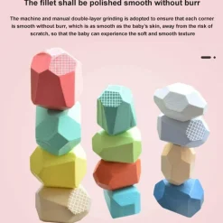 The Decor Haven Babyspielzeug-Buntes Stapelspiel aus Holz – Intelligentes Spielset für Kinder