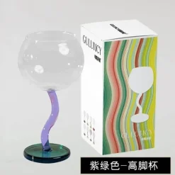 Plates u0026 More Küche & Esszimmer-Buntes Weinglas mit gedrehtem Stiel – 300 ml Kelch