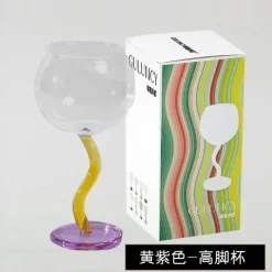 Plates u0026 More Küche & Esszimmer-Buntes Weinglas mit gedrehtem Stiel – 300 ml Kelch