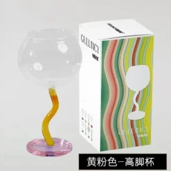 Plates u0026 More Küche & Esszimmer-Buntes Weinglas mit gedrehtem Stiel – 300 ml Kelch