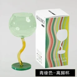 Plates u0026 More Küche & Esszimmer-Buntes Weinglas mit gedrehtem Stiel – 300 ml Kelch