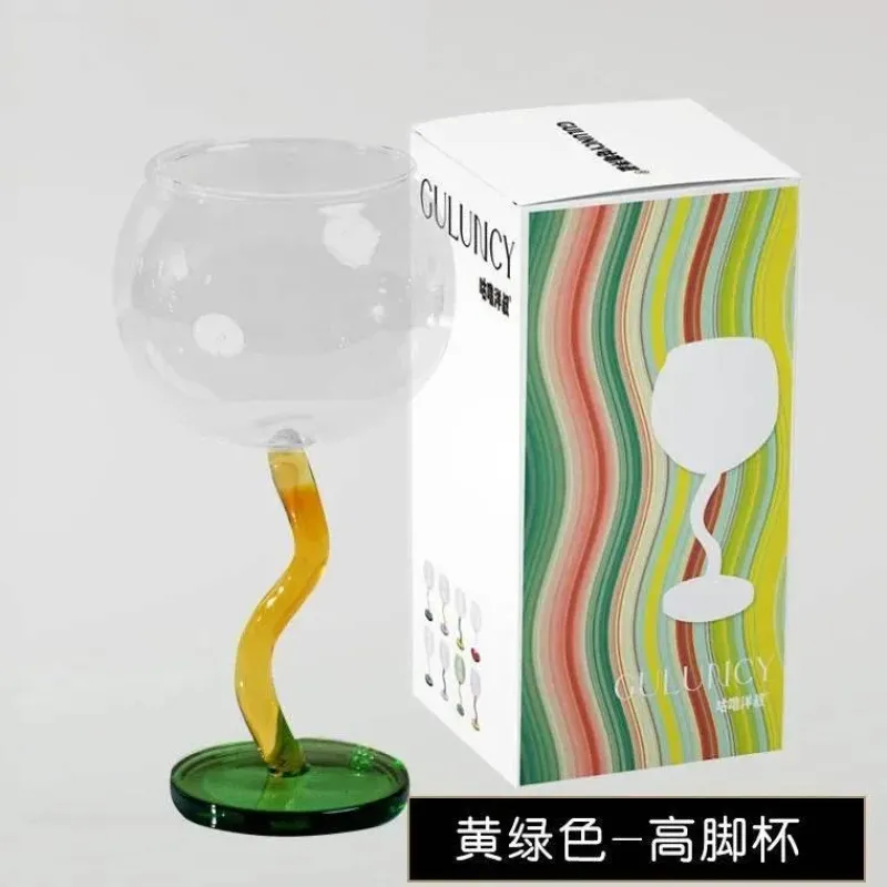 Plates u0026 More Küche & Esszimmer-Buntes Weinglas mit gedrehtem Stiel – 300 ml Kelch