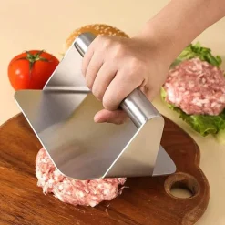 Tom Küche & Esszimmer-Burgerpresse aus Edelstahl – Runde Grillfleischpresse