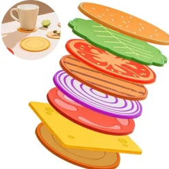 The Cozy Mug Küche & Esszimmer-Burger-Untersetzer-Set – lustige Heimdekoration für Feinschmecker