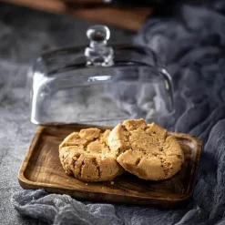 Space Savvy Küche & Esszimmer-Butterdose aus Holz und Glas – Eleganter Butterbehälter für die Küche