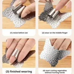 The Culinary Kit Küche & Esszimmer-Butterfly-Messerschild – verstellbarer Fingerschutz aus Edelstahl